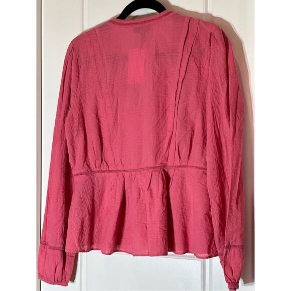 Jessica Simpson NWT coral long sleeve top size L - Picture 5 of 8